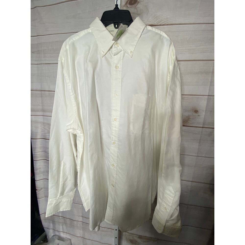 Brand New Chestnut Hill Performance Men's Large White Button Down Dress Shirt